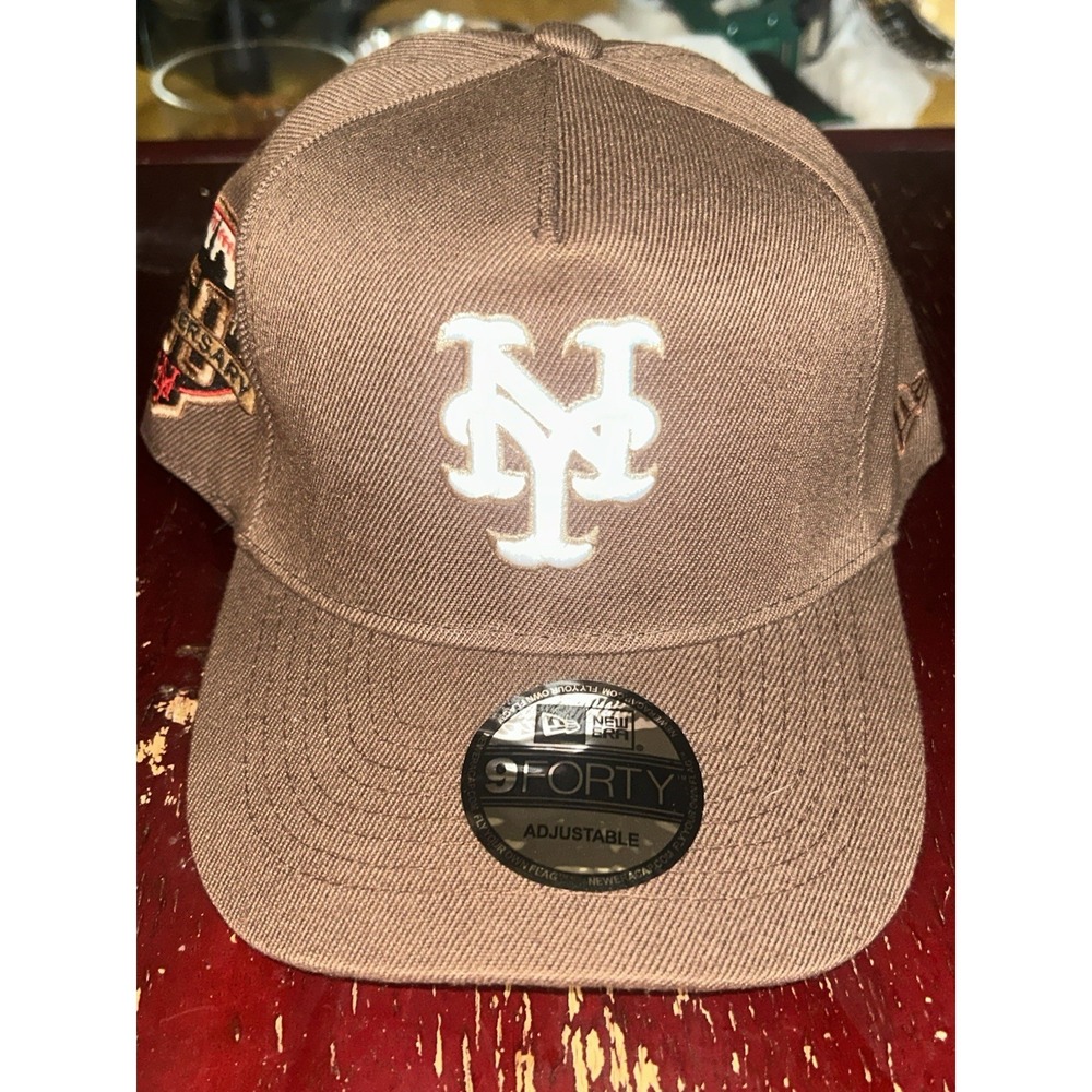 New Era 9FORTY NY Mets 50th Anniversary Brown Hat Pink Under Visor / Pink Bottom
